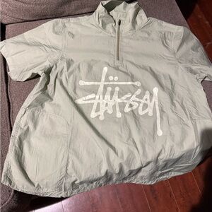 Stüssy Light Green Half-Zip Pullover winderbreaker